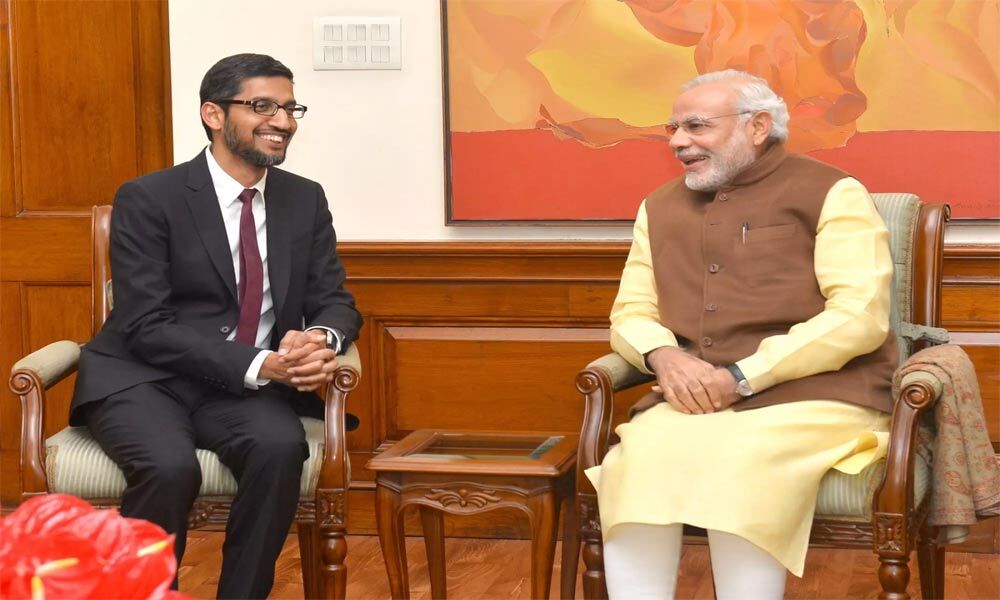 Prime Minister Narendra Modi Interacts With Sundar Pichai On Tech Work