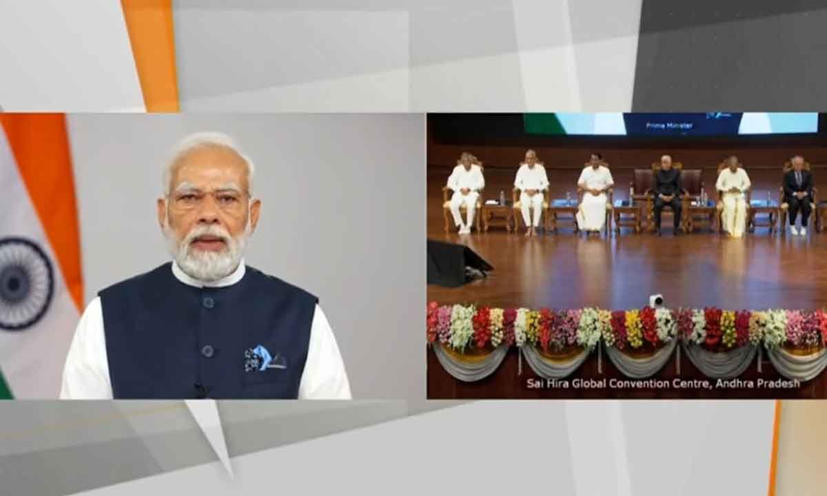 Pm Modi Inaugurates Sai Hira Global Convention At Puttaparthi