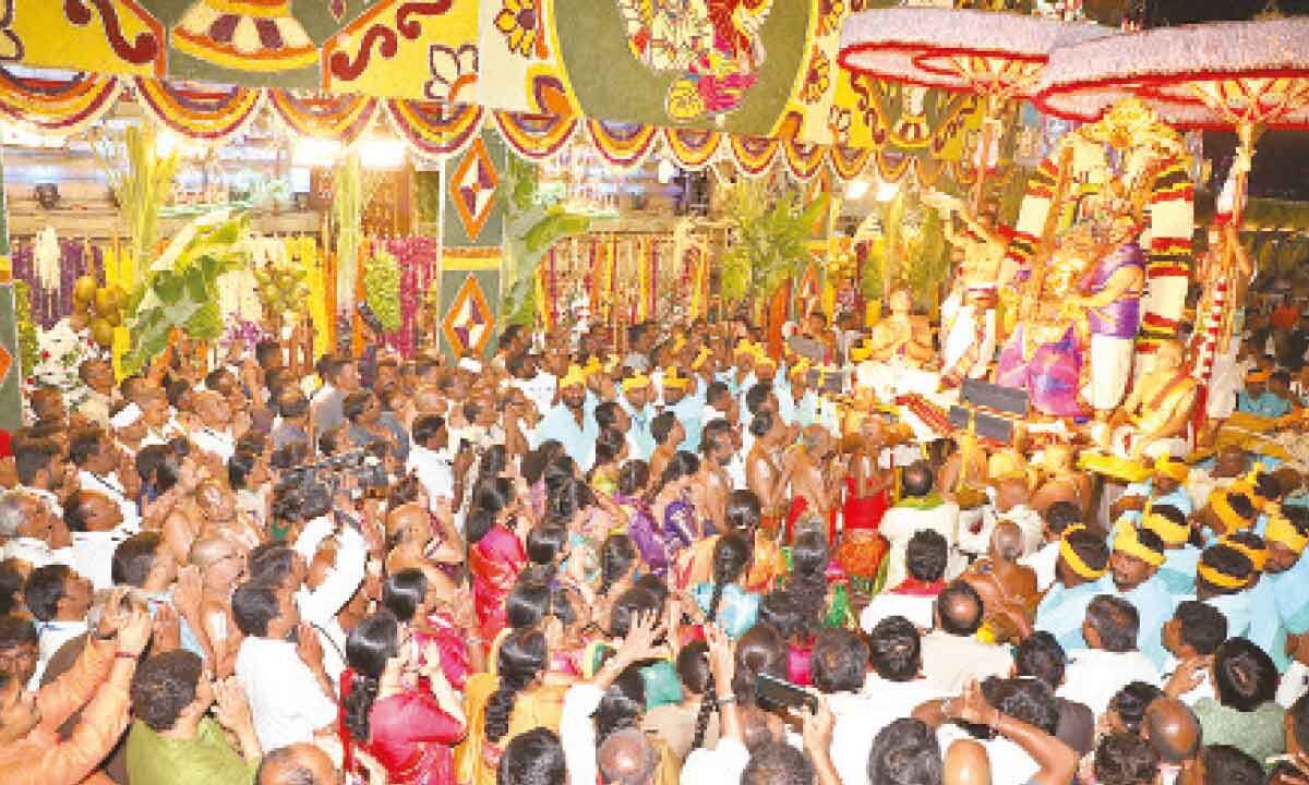 Tirumala Religious Fervour Gaiety Mark Garuda Vahana Seva