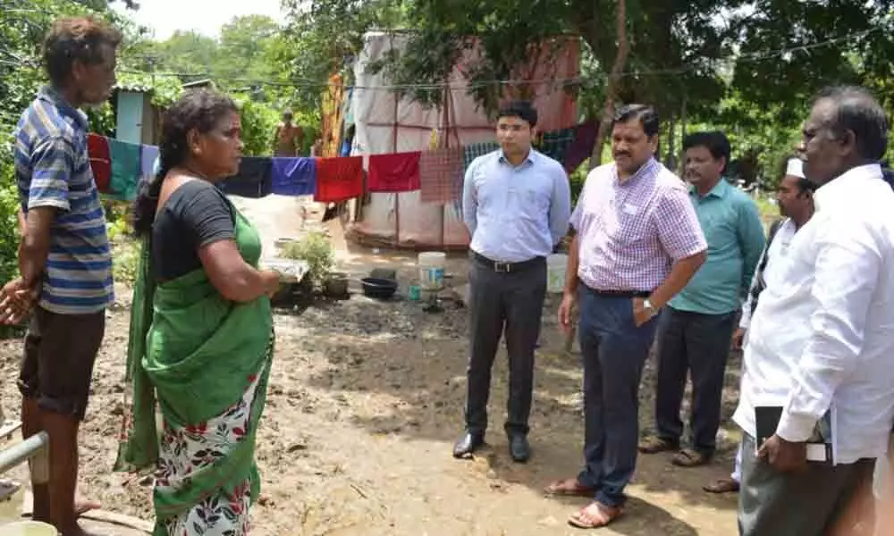 Collector Rajat Kumar Saini visits flood-affected areas in Bhadrachalam