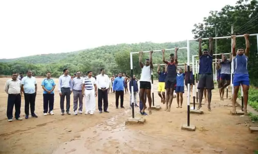 SCCL Director inspects army training camp in Kothagudem