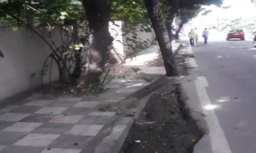 Tilted pole poses danger