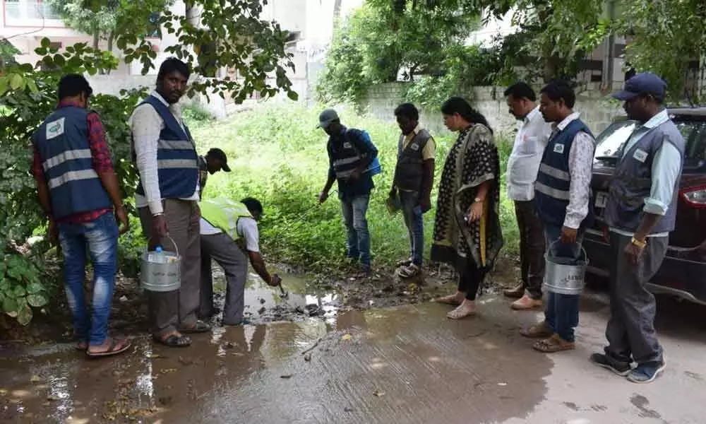 Corporator Ramavath Padma studies state of cleanliness