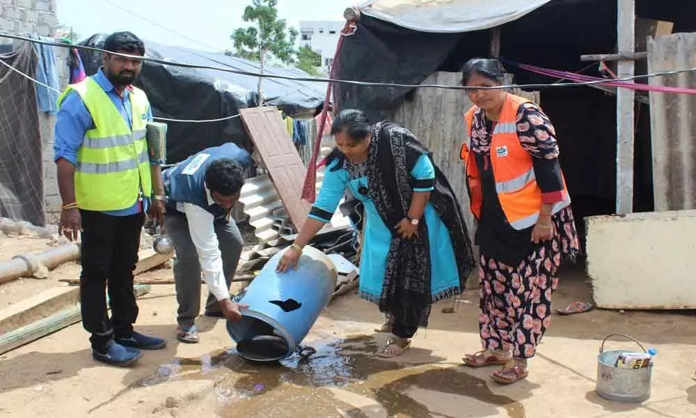 Corporator Cheruku Sangeetha Prasanth Goud visits slum, advocates hygiene