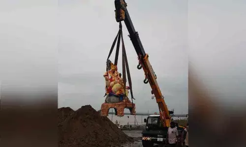 Over 1,500 idols immersed in Godavari in Bhadrachalam