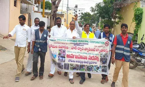 Corporator Dodla Venkatesh Goud leads rally against dengue