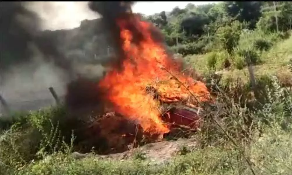 5 burnt alive after car catches fire in Chittoor district