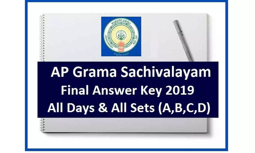 AP Grama Sachivalayam 2019 final answer key of September 8 exam released