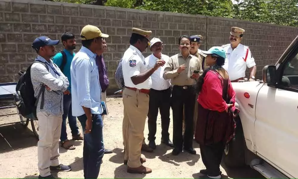 Officials inspect junction site