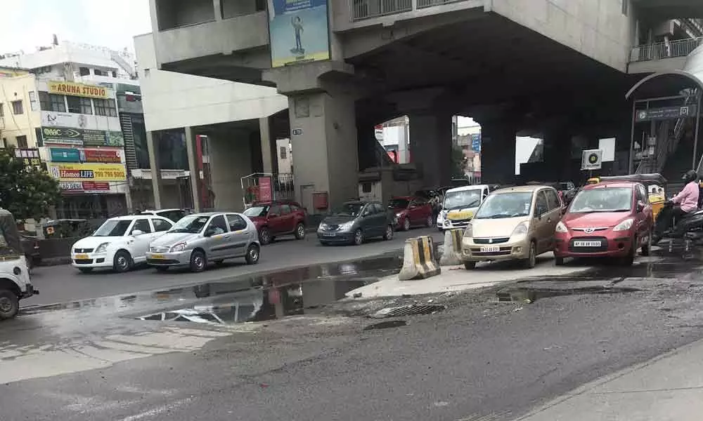 KPHB Metro Station road lies in very bad state