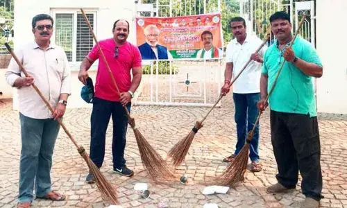 BJP activists participate in Seva Saptaham