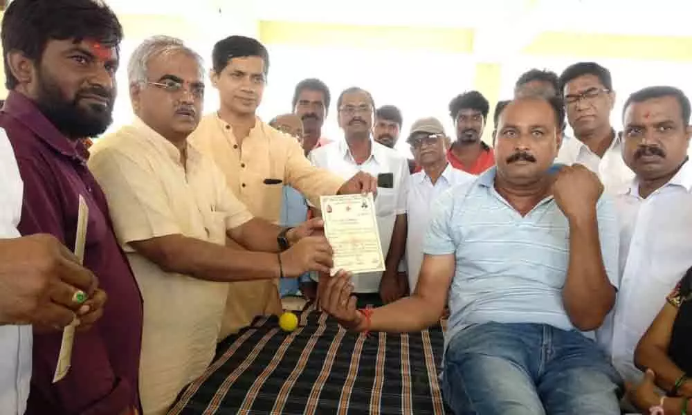 Blood donation camp held in Mancherial