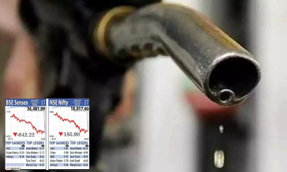 Market tanks on oil price rise
