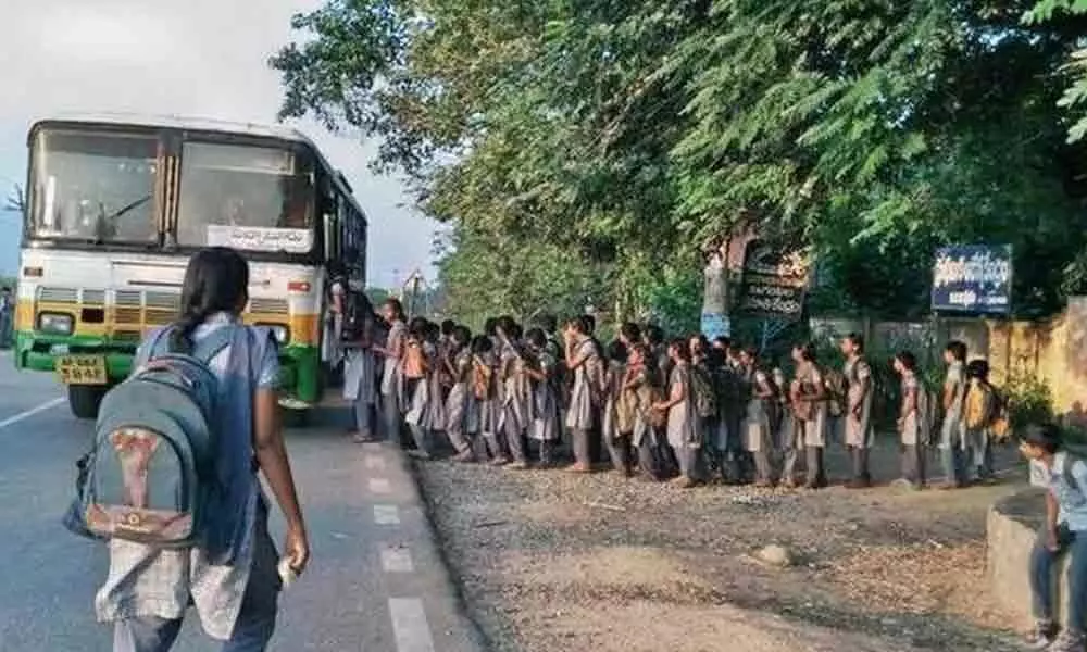 Students from villages face tough time as RTC buses skip stages