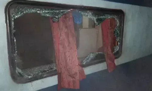 Manuguru Superfast Express caught fire due to electric short circuit