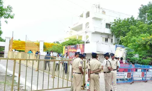 Security beefed up at  TDP office in Guntur city