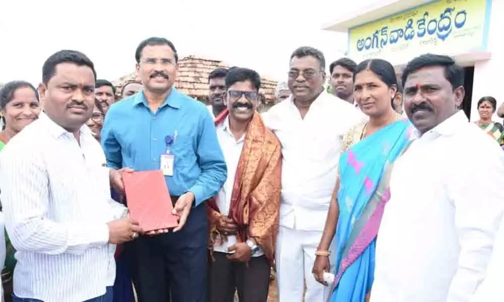 Collector N Satyanarayana felicitates best teacher in Kamareddy