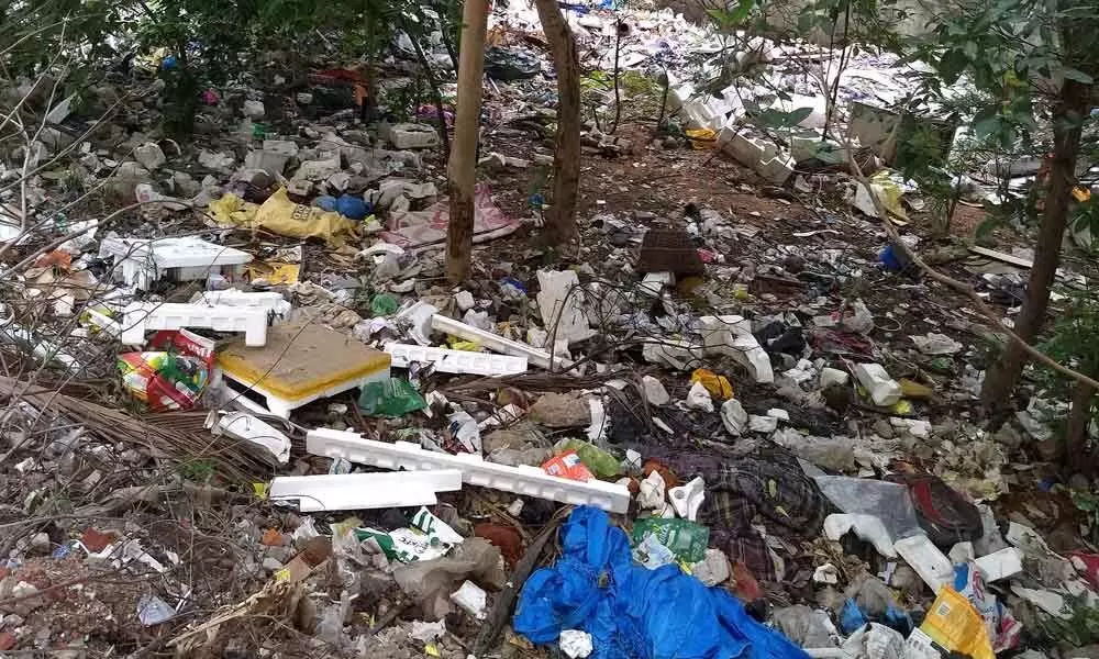 Unauthorised dump yard at open plot in Rk Puram