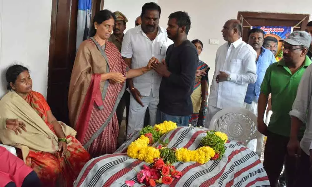 Minister Sabitha Indra Reddy visits kin of  boat accident victims