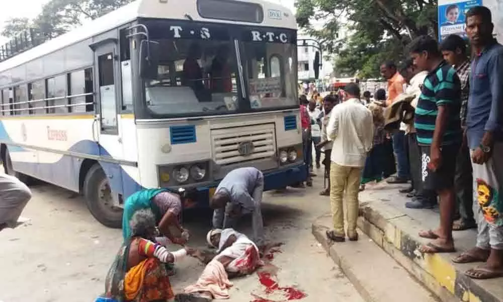 Nalgonda: RTC bus ploughs into crowd, two injured