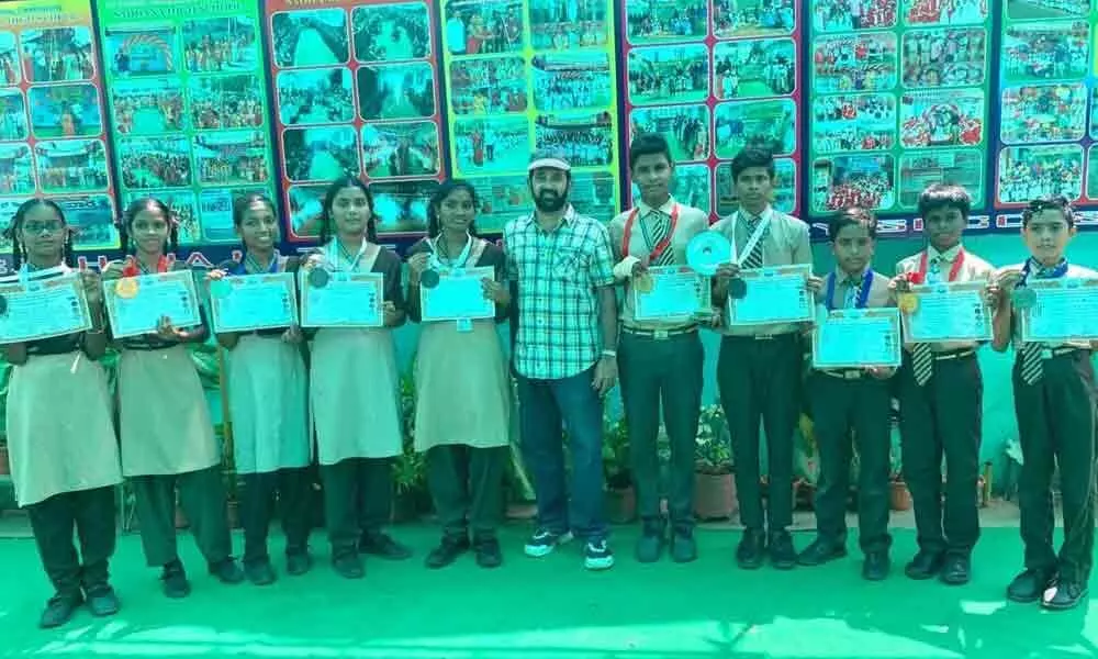 Sadhana High School students excel in Karate championship
