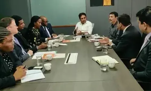 Minister KTR interacts with foreign delegations