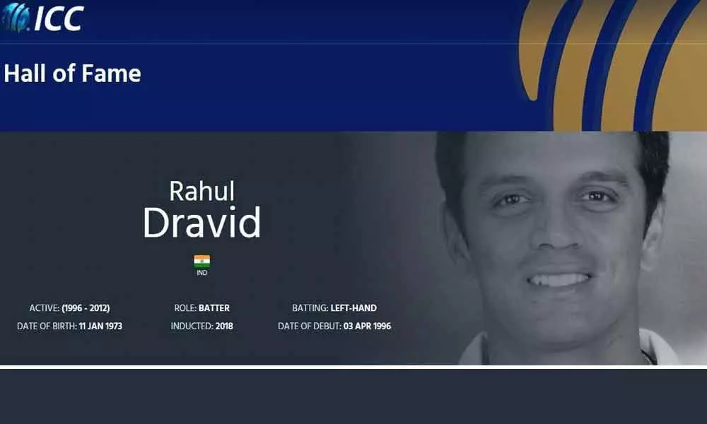 ICC goofs up, calls Dravid left-handed batsman in Hall of Fame