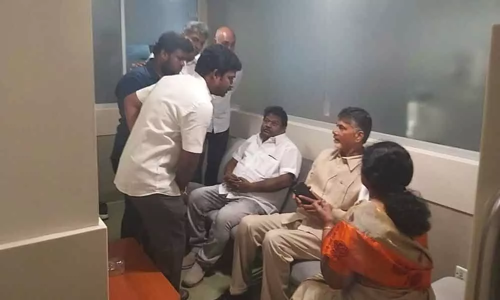 N Chandrababu Naidu visits ex-MP Siva Prasad at Apollo Hospitals