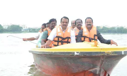 Anti-mosquito drive at Saroornagar lake