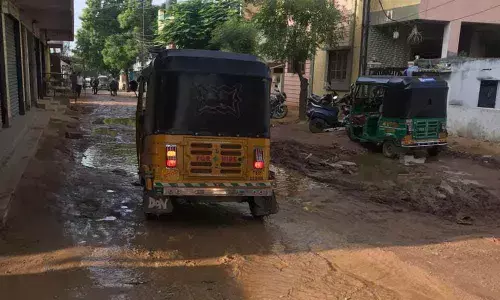 Hasmathpet road of Bowenpally in bad state