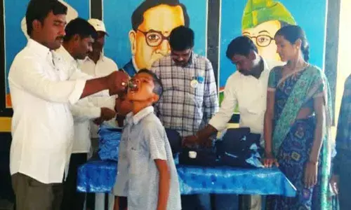 Dengue prevention medicines distributed at primary school in Nagasamunder village