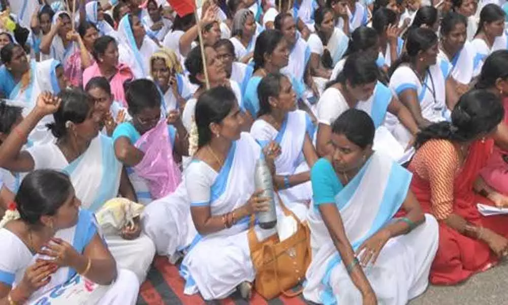 ASHA workers dharna today at Patancheru collectorate