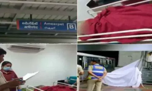 Hyderabad: Newly married woman dies after falling a part of concrete on her at Ameerpet Metro Station