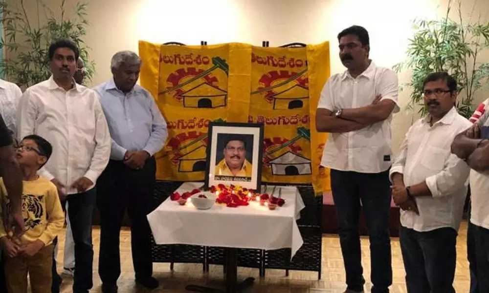 TDP NRI wing paid tribute to former MP Naramalli Sivaprasad in Milpitas