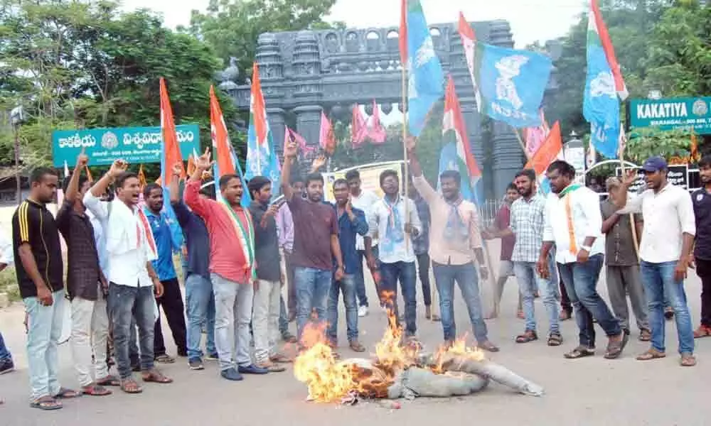 Students accuse government of promoting private institutions in Hanamkonda