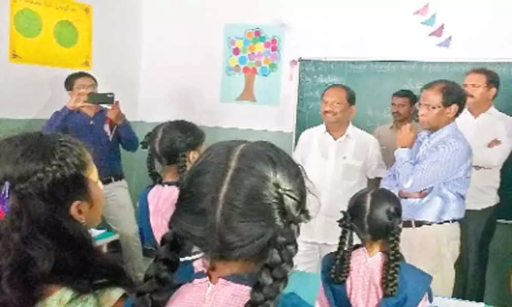 Minister Koppula Eshwar inspects TS minority schools