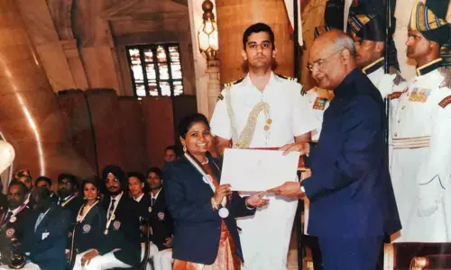 Mutharam: President gives best social service award to M Soujanya