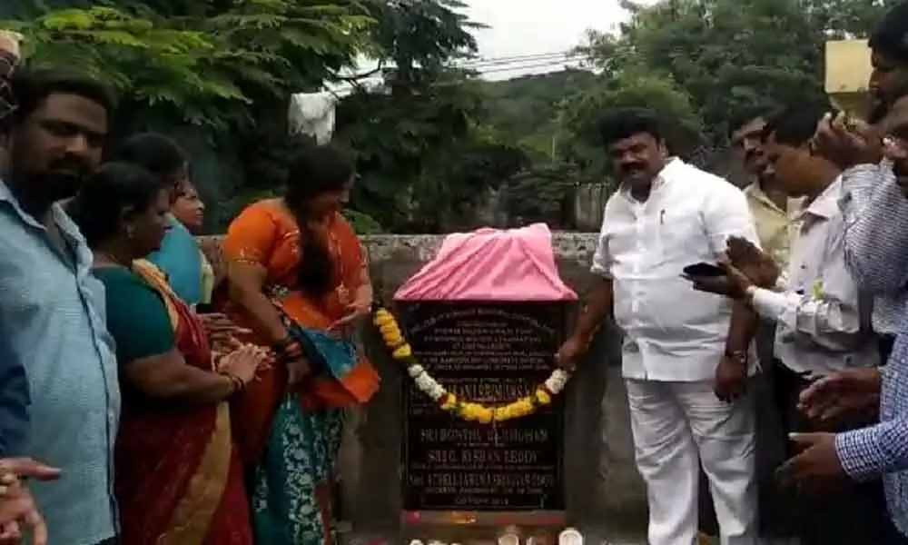 Talasani Srinivas Yadav lays stone for development works