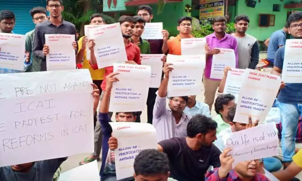 CA students protest over valuation process