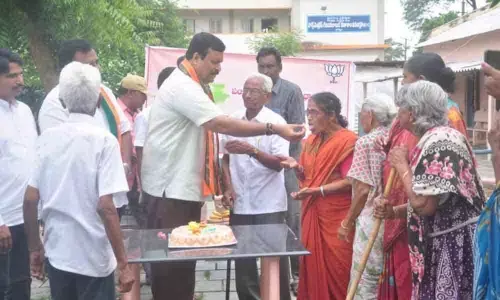 BJP celebrates Deendayal Upadhyayas 103rd  birth anniversary in Khammam
