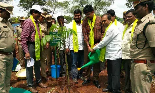 Collector G Hanumantha Rao, MLA Manik Rao inspect urban park progress