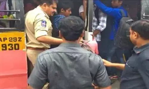 CP Bhagwat counsels footboard bus travellers in Hyderabad