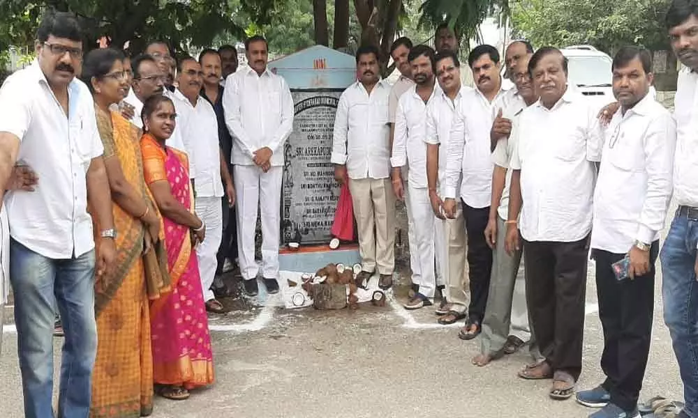 MLA Arekapudi Gandhi launches several works at Lakshminagar
