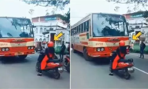 Watch: Mighty Kerala woman takes on intimidating bus in viral video