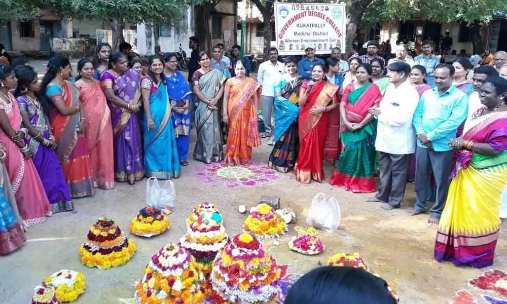 Bathukamma fete begins at Kukatpally Government Degrees College