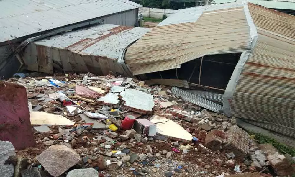 Two houses collapse due to landslide