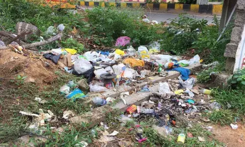 Garbage dumped in the open