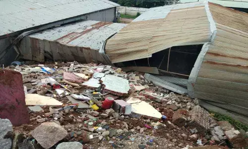 Two houses collapse due to landslide