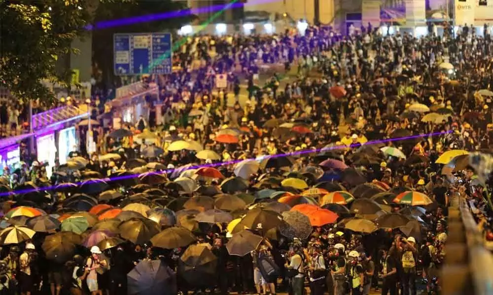 Thousands gather at Hong Kong park for protest