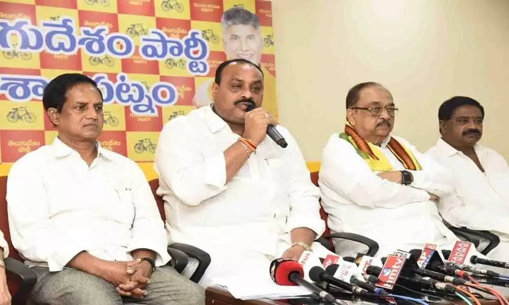 Atchannaidu seeks apology from YSRCP leaders in Visakhapatnam